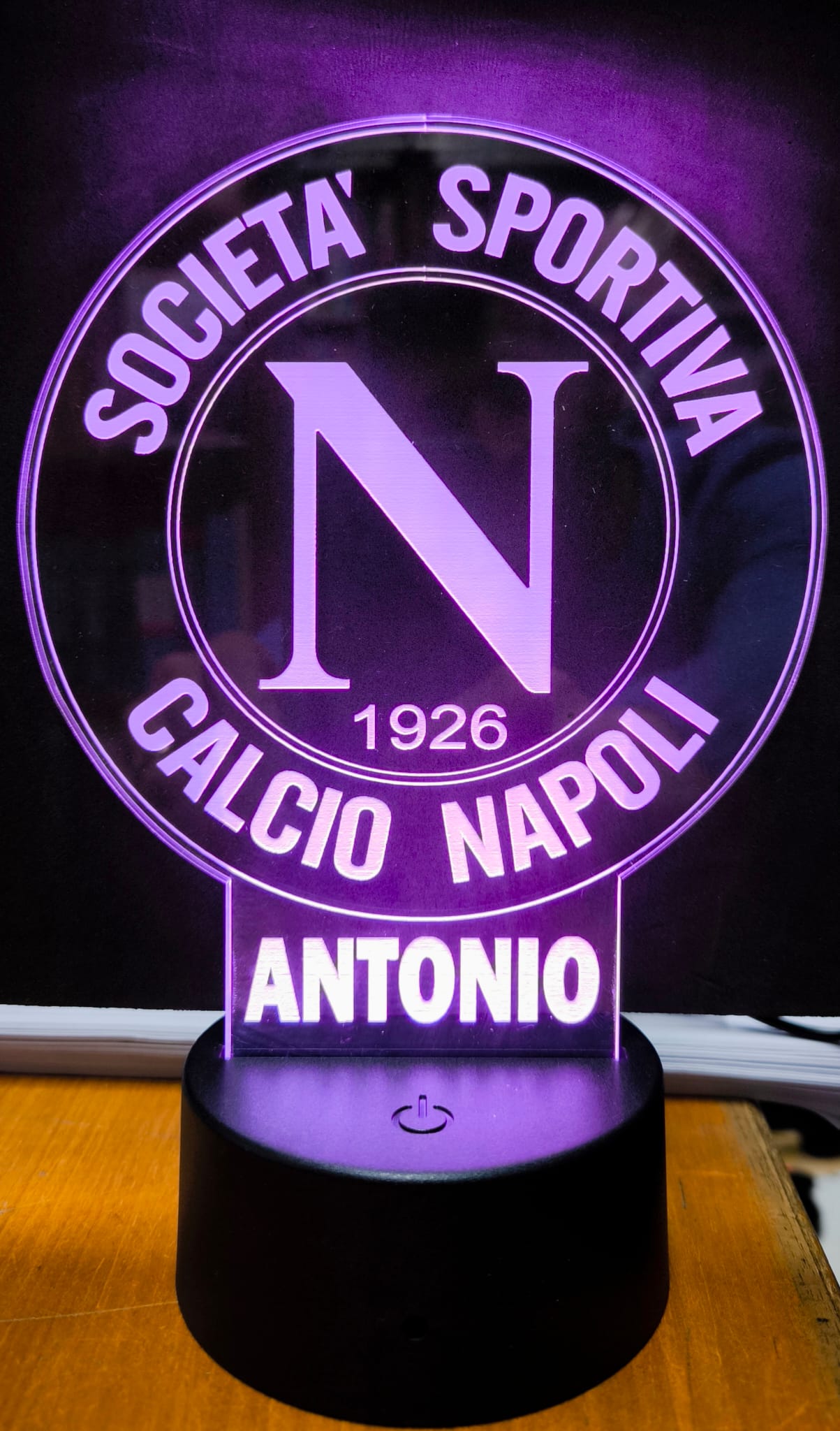 Lampada Calcio Napoli personalizzata